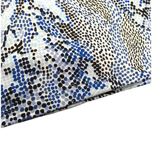 CJ Banks Top Sleeveless Blouse V-Neck Printed Career Top Womens Blue White Black - Picture 6 of 11